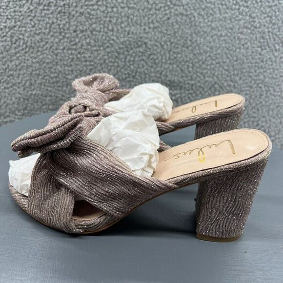 Lulus Dorothea Taro Shimmer Knotted High Heel Sandals Size 8.5 - Picture 4 of 15